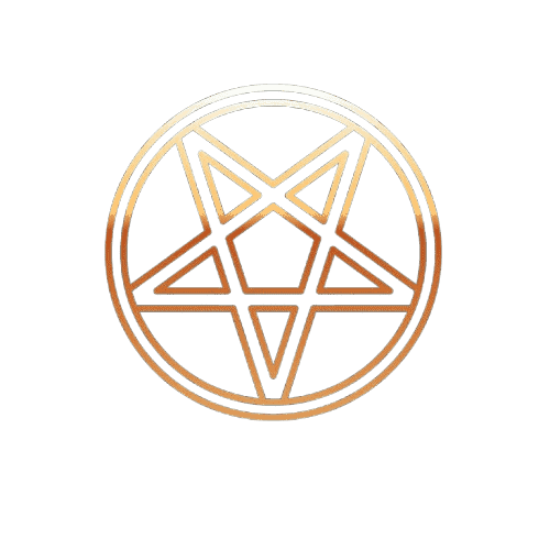 Icône d'or d'un pentagramme spirituel dans un cercle. Symbole ésotérique pour voyance et arts divinatoires.